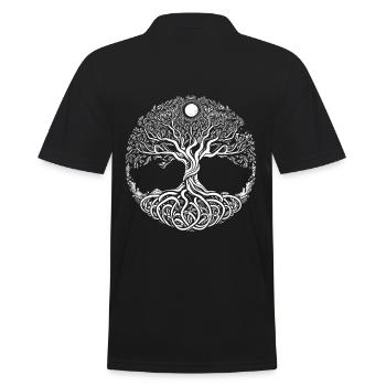 Mythical Yggdrasil the World Tree - Men's Polo Shirt - black - Back - Kai (181cm)