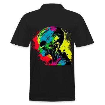 Cool Rétro Futuristic Alien - Arc-en-ciel - Polo Homme - noir - Dos - Kai (181cm)