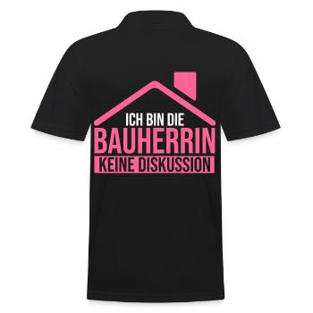 Bauherrin - Männer Poloshirt - Schwarz - Hinten - Kai (181cm)
