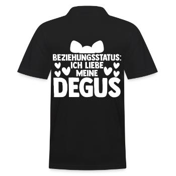 Beziehungsstatus Ich liebe meine Degus - Männer Poloshirt - Schwarz - Hinten - Kai (181cm)