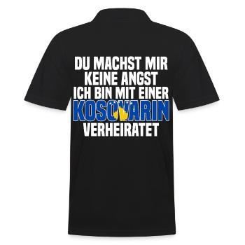 Du machst mir Keine Angst ich bin mit einer Kosova - Männer Poloshirt - Schwarz - Hinten - Kai (181cm)
