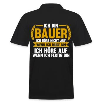 Landwirtschaft Landwirt Traktor Bauernhof Bauer - Männer Poloshirt - Schwarz - Hinten - Kai (181cm)