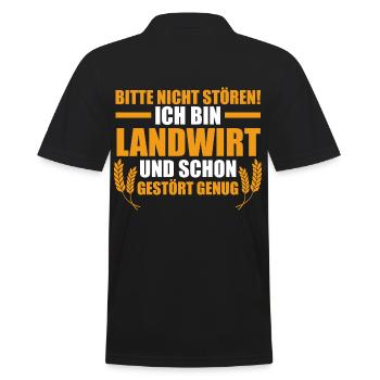 Landwirtschaft Bauer Landwirt - Männer Poloshirt - Schwarz - Hinten - Kai (181cm)