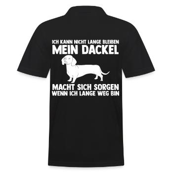 Hund Dackel - Männer Poloshirt - Schwarz - Hinten - Kai (181cm)