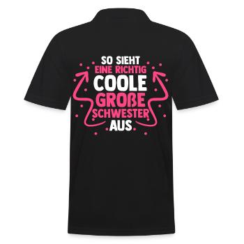 Geschwister Schwestern Schwester - Männer Poloshirt - Schwarz - Hinten - Kai (181cm)