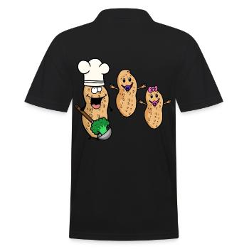 Familie Erdnuss Kochen Kinder Küche Vegan Küche - Männer Poloshirt - Schwarz - Hinten - Kai (181cm)