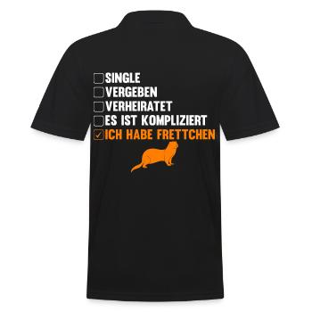 Es ist kompliziert ich habe Frettchen - Männer Poloshirt - Schwarz - Hinten - Kai (181cm)