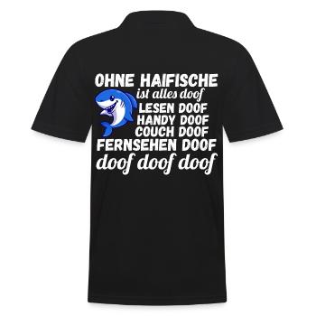 Fische Haifisch - Männer Poloshirt - Schwarz - Hinten - Kai (181cm)
