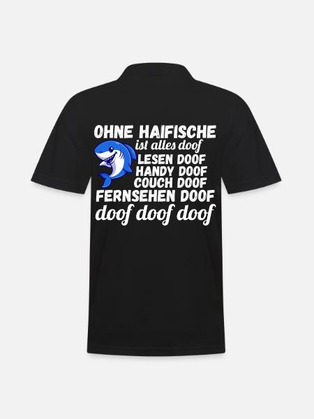 Fische Haifisch - Männer Poloshirt - Schwarz