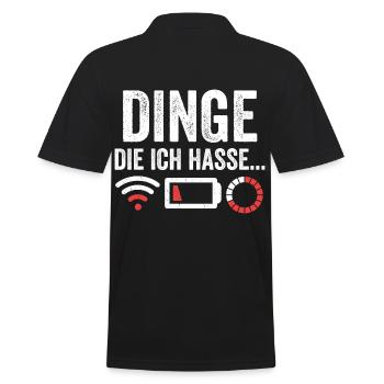 Dinge die ich hasse - Männer Poloshirt - Schwarz - Hinten - Kai (181cm)