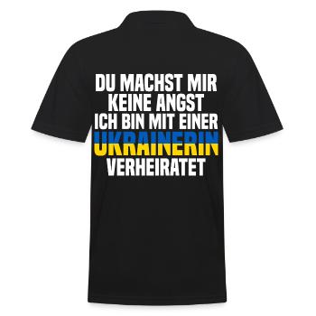 Du machst mir Keine Angst ich bin mit einer Ukrain - Männer Poloshirt - Schwarz - Hinten - Kai (181cm)
