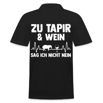 Tapir - Männer Poloshirt - Schwarz - Hinten - Kai (181cm)