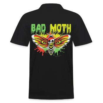 Bad Moth - Men's Polo Shirt - black - Back - Kai (181cm)