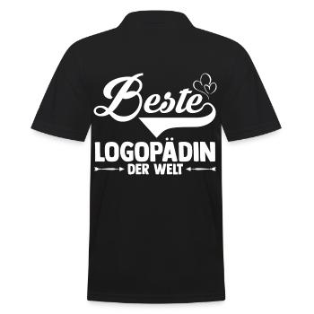 Logopädie Logopädin - Männer Poloshirt - Schwarz - Hinten - Kai (181cm)