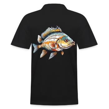 Fisch Design Hobby Angeln Fischen Fischliebhaber - Männer Poloshirt - Schwarz - Hinten - Kai (181cm)