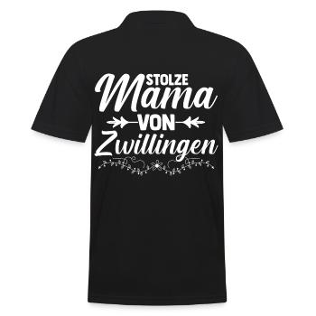 Mutter Zwillingsmama Mama von Zwillingen - Männer Poloshirt - Schwarz - Hinten - Kai (181cm)