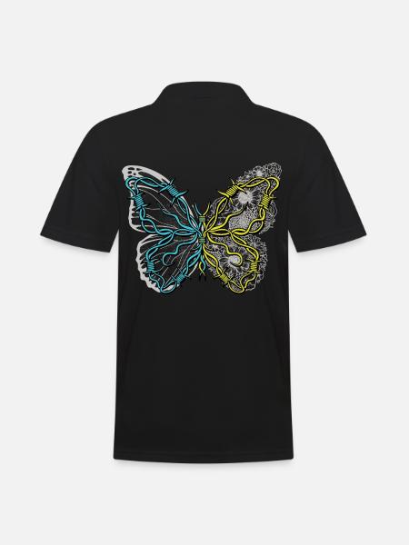 papillon insecte insectes - Polo Homme - noir