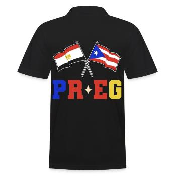 Puerto Rico und Ägypten - Männer Poloshirt - Schwarz - Hinten - Kai (181cm)