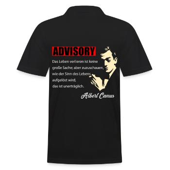 Philosophie Alber Camus - Das Leben verlieren - Männer Poloshirt - Schwarz - Hinten - Kai (181cm)