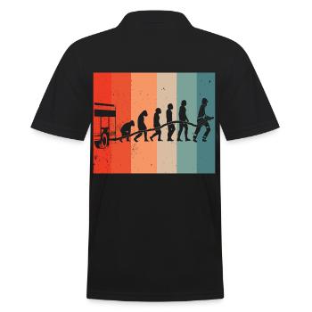 Feuerwehrmann Feuerwehrfrau , Evolution Feuerwehr - Männer Poloshirt - Schwarz - Hinten - Kai (181cm)