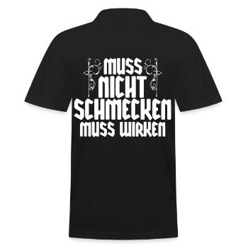 Muss Net Schmecke Muss Wirke - Männer Poloshirt - Schwarz - Hinten - Kai (181cm)