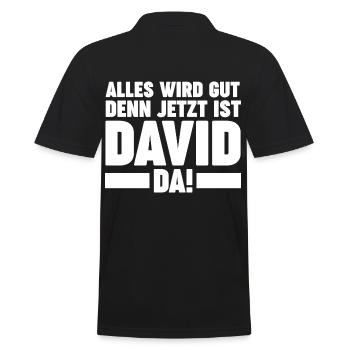 David - Männer Poloshirt - Schwarz - Hinten - Kai (181cm)