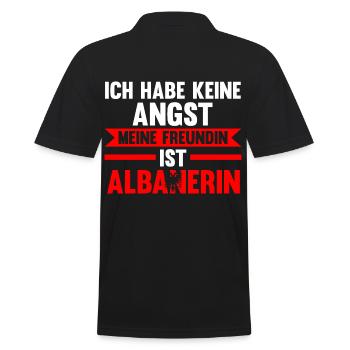 Ich habe keine Angst meine Freundin ist Albanerin - Männer Poloshirt - Schwarz - Hinten - Kai (181cm)