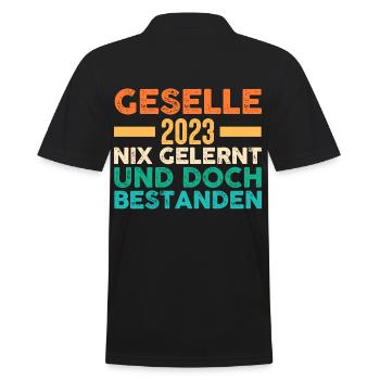 Handwerker Gesellenprüfung 2023 Gesellenbrief Ges - Männer Poloshirt - Schwarz - Hinten - Kai (181cm)
