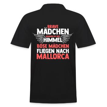 Party Urlaub Mallorca - Männer Poloshirt - Schwarz - Hinten - Kai (181cm)