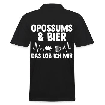 Opossum - Männer Poloshirt - Schwarz - Hinten - Kai (181cm)