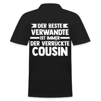 Cousins Cousin - Männer Poloshirt - Schwarz - Hinten - Kai (181cm)