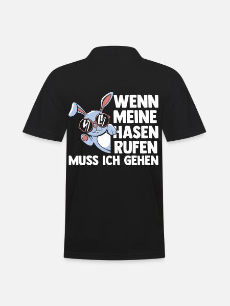 Kaninchen Hase - Männer Poloshirt - Schwarz