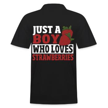 Juste un garçon qui aime les fraises - Polo Homme - noir - Dos - Kai (181cm)