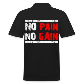 No Pain No Gain - Proverbes cool - Polo Homme - noir - Dos - Kai (181cm)