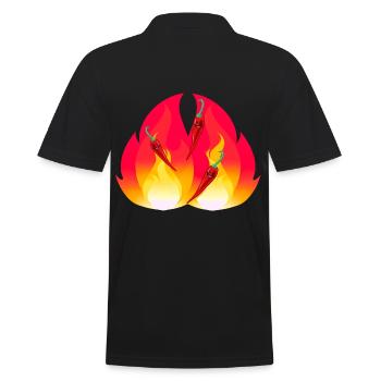 Feuriger Chilli schaft Gewürze Speise gesund - Männer Poloshirt - Schwarz - Hinten - Kai (181cm)