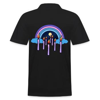 Candles Sky Beyond Rainbow Reincarnation - Men's Polo Shirt - black - Back - Kai (181cm)