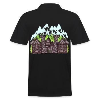 Mittelalter Ritter Burg Festung Schloss Märchen - Männer Poloshirt - Schwarz - Hinten - Kai (181cm)