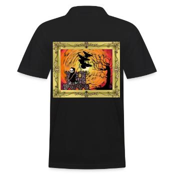 Horror Mittelalter Burg Festung Sensenmann Tod - Männer Poloshirt - Schwarz - Hinten - Kai (181cm)