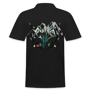 Spring Nature Mountains Mountain Flowers Tyrol Swiss - Men's Polo Shirt - black - Back - Kai (181cm)