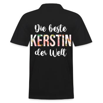 Kerstin - Männer Poloshirt - Schwarz - Hinten - Kai (181cm)