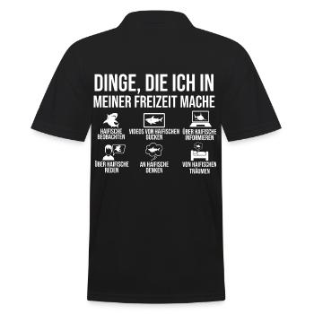 Fische Haifisch - Männer Poloshirt - Schwarz - Hinten - Kai (181cm)