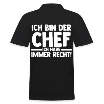 Arbeit Kollegen Büro Teamleiter Führungskraft Chef - Männer Poloshirt - Schwarz - Hinten - Kai (181cm)