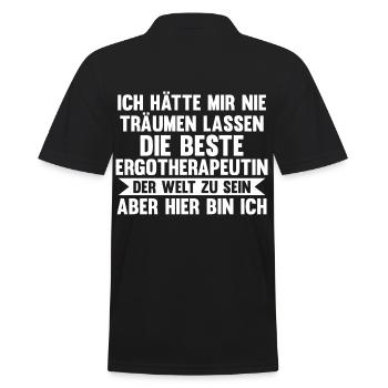 Ergotherapie Ergotherapeutin - Männer Poloshirt - Schwarz - Hinten - Kai (181cm)