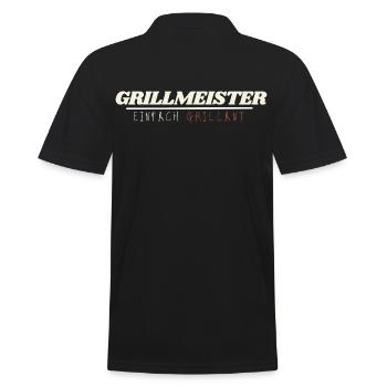 Grillmeister: Einfach Grillant – Das Familien-BBQ - Männer Poloshirt - Schwarz - Hinten - Kai (181cm)