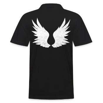Angel wings, white wings - Men's Polo Shirt - black - Back - Kai (181cm)