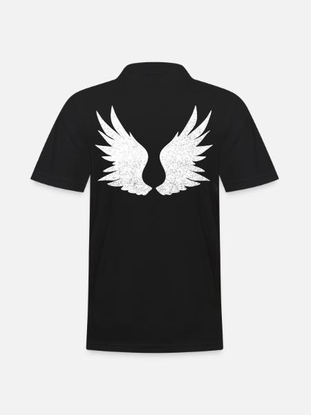 Ailes d'ange, ailes blanches - Polo Homme - noir
