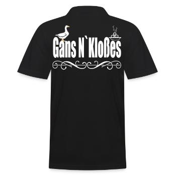 Goose and dumpling, chef kitchen humor shirt gift - Men's Polo Shirt - black - Back - Kai (181cm)
