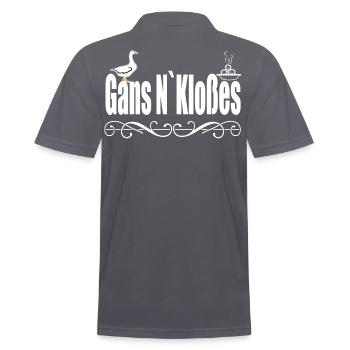 Goose and dumpling, chef kitchen humor shirt gift - Men's Polo Shirt - charcoal grey - Back - Nico (186cm)