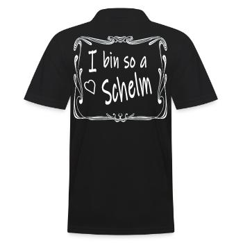 Ich bin ein Schelm , bayrisch Liebe Bayer Geschenk - Männer Poloshirt - Schwarz - Hinten - Kai (181cm)
