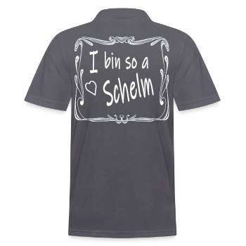I am a rogue , Bavarian Love Bayer Gift - Men's Polo Shirt - charcoal grey - Back - Nico (186cm)